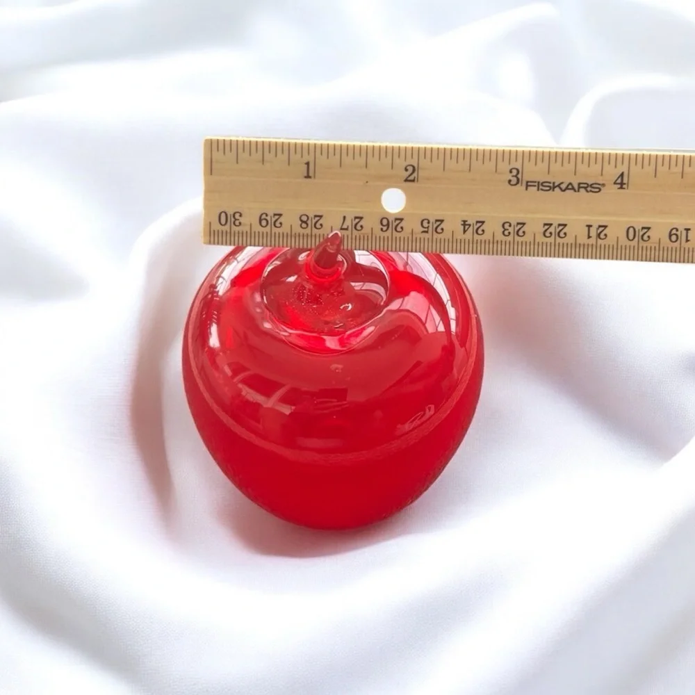 Willow Creek Glass‎ Solid Red Apple Decorative Art Glass or Paperweight